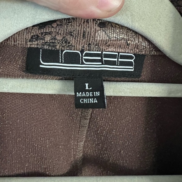 Vintage Linear Snake Print Jacket – Faux Leather Metallic Bronze Size M/L - Picture 7 of 9